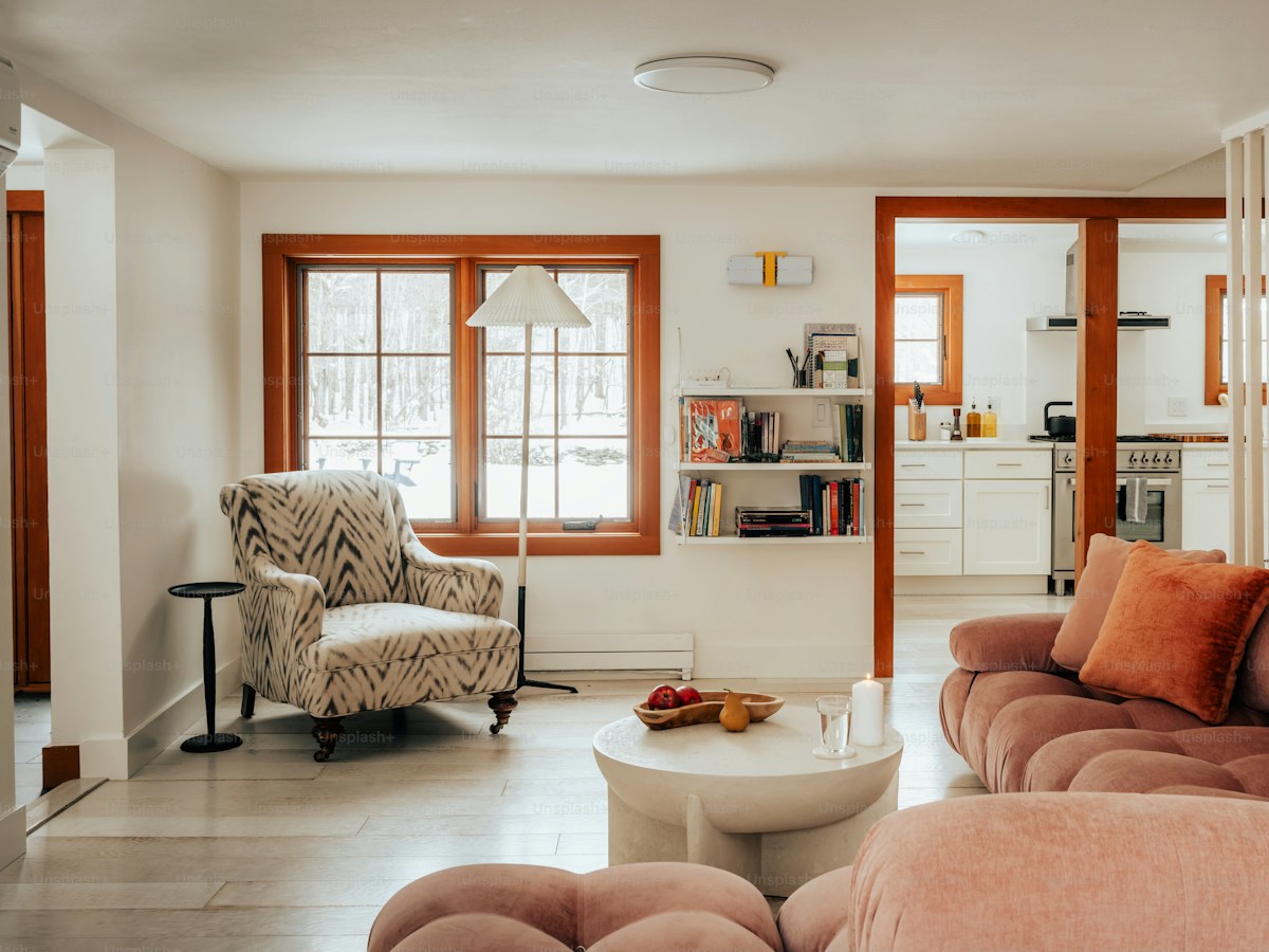 A living room filled with furniture and a flat screen TV